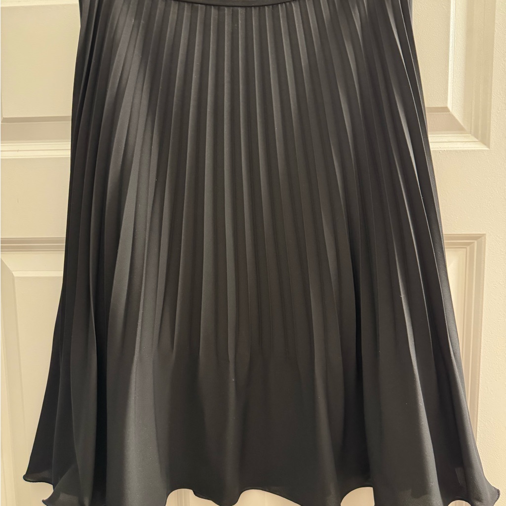 Red Valentino Black A-Line Pleated Skirt